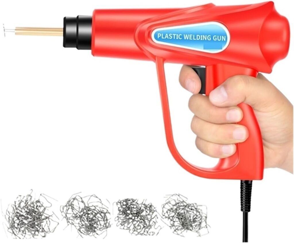 MZZYG 70W HOT Stapler Plastic Welder Heat Gun Plastic Welding Machine Soldering Iron Staples Electric Welding Car Bumper Repair Tools For Plastic Crack Repair(70 RED WELDER 400)