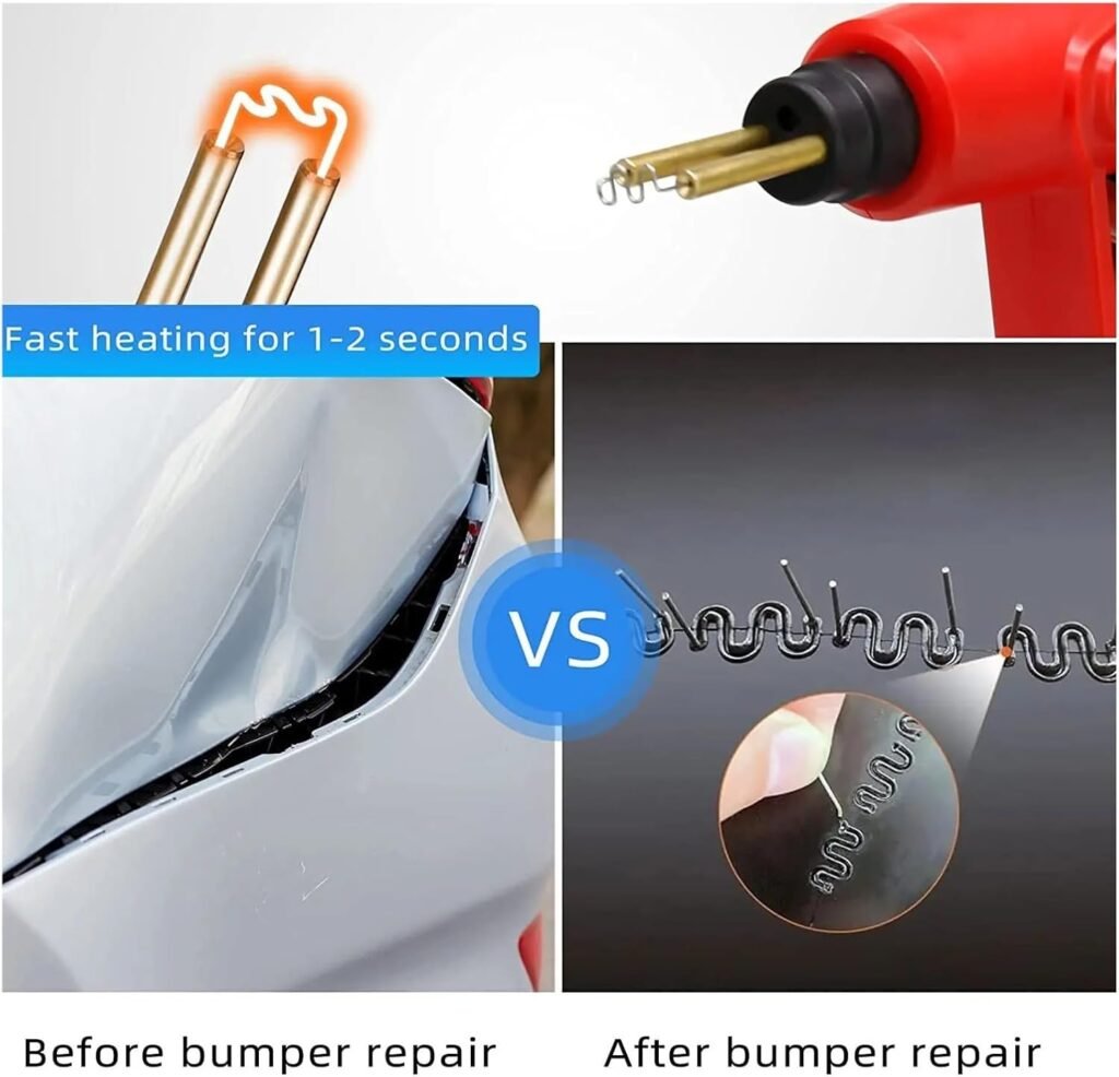 MZZYG 70W HOT Stapler Plastic Welder Heat Gun Plastic Welding Machine Soldering Iron Staples Electric Welding Car Bumper Repair Tools For Plastic Crack Repair(70 RED WELDER 400)