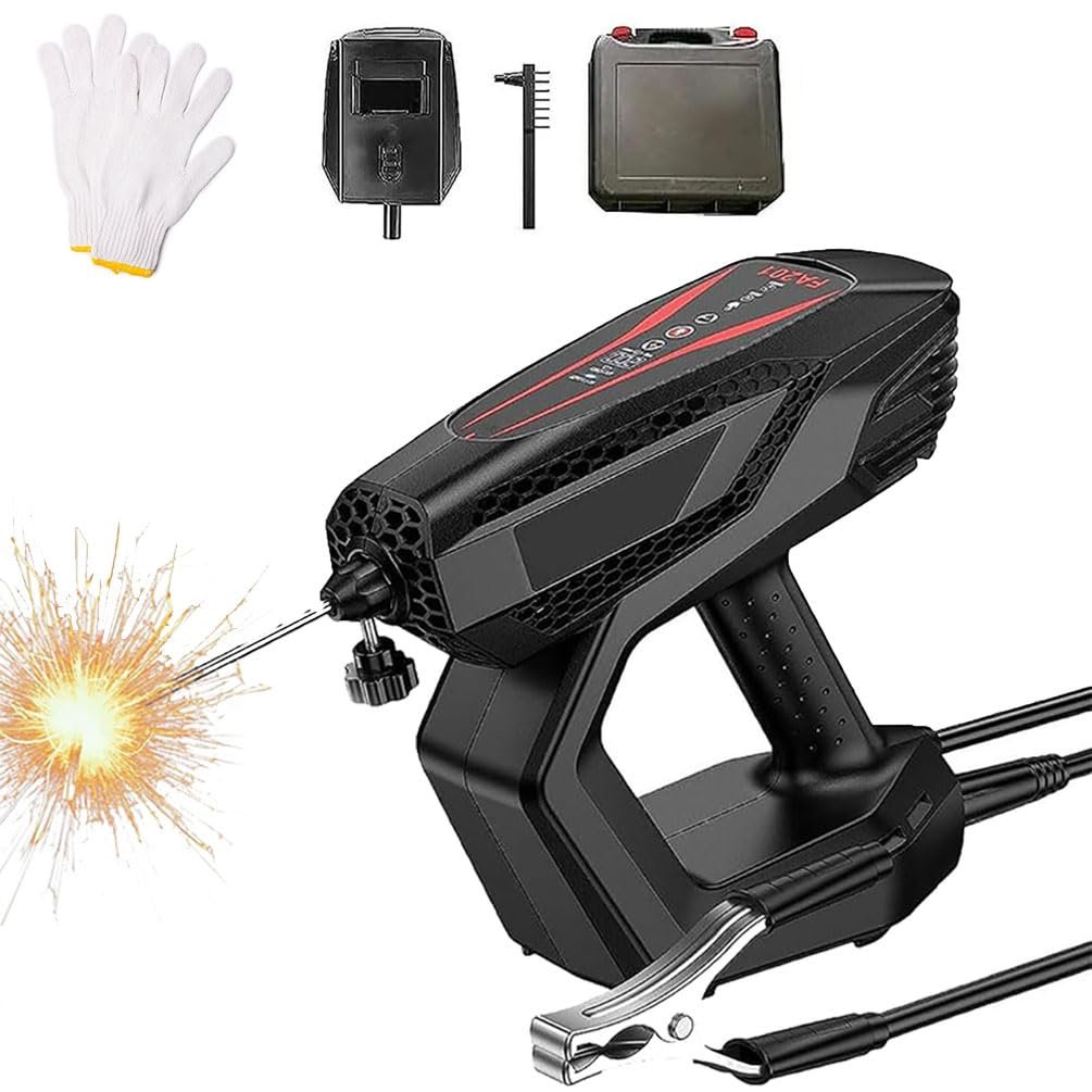 Portable Welder Handheld, Inverter Welding Machine With Soldering Electrode Clamp, Handheld Arc Welder 3/32-1/8 Stick Welder With Protective Handle Lcd Display, For Professional Beginners