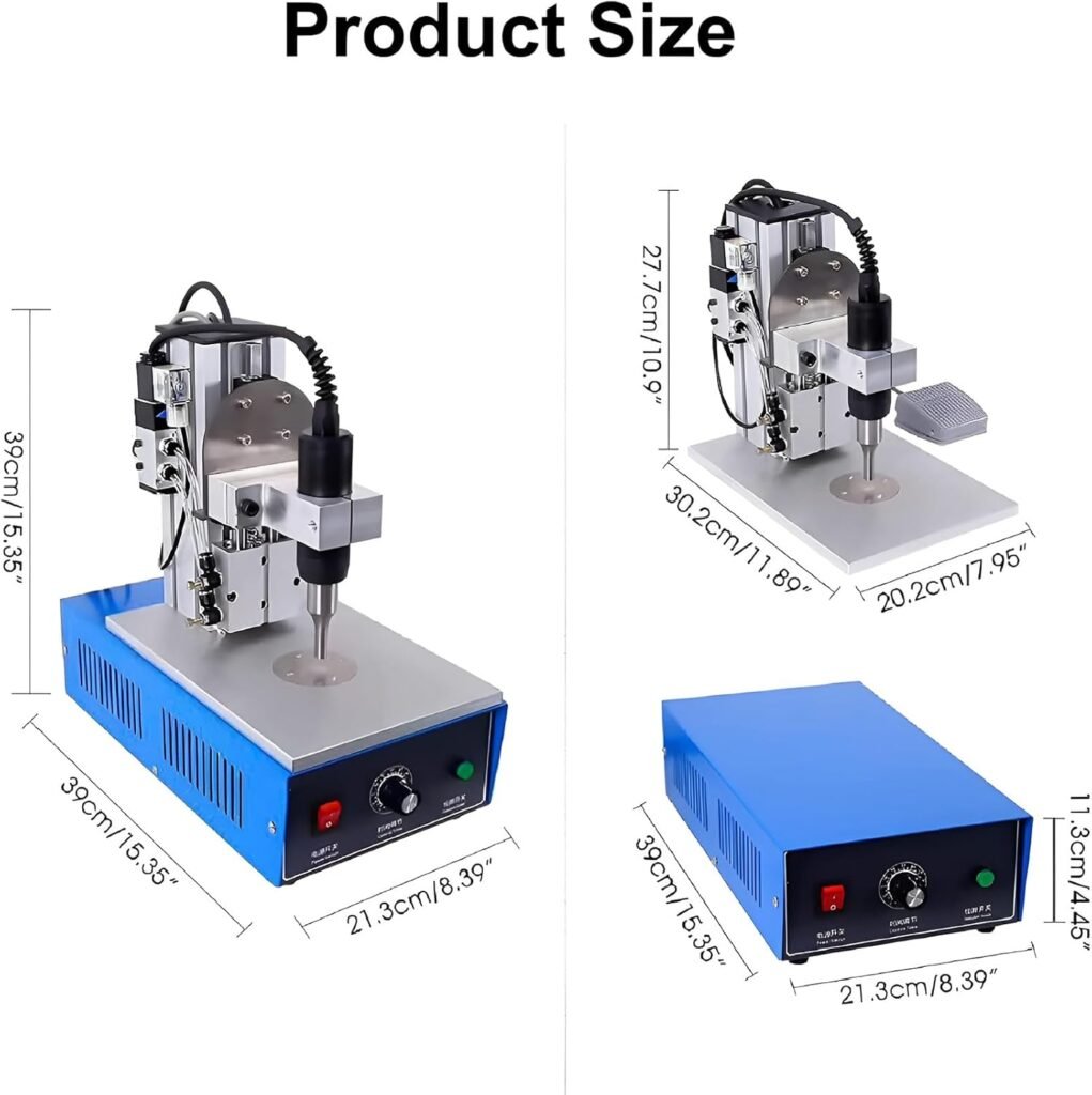 Ultrasonic Spot Welder, Portable Plastic Welding Machine with Electronic Peda, Handheld Welding Machine Adjustable Time, for Nylon Plastic