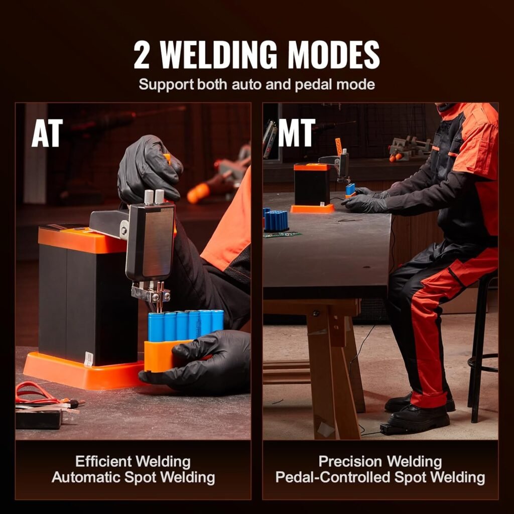 VEVOR Cordless Spot Welder, 14.5KW Capacitor Energy Storage, Pulse Spot Welder with 73B Welding Pin, 801D High Performance Spot Welder and 2 Welding Modes for 0.1-0.3mm Pure Nickel