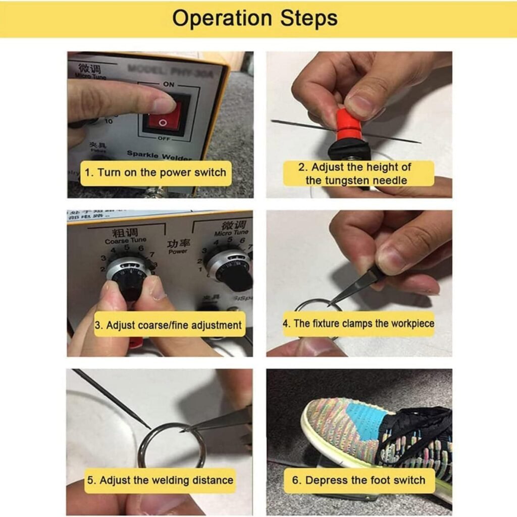 XINRISHENG Jewelry Spot Welding Machine, Pulse Sparkle Spot Welder, Handheld Spot Welder, Jewelry Welder, Welding Machine Foot Pedal Control Household