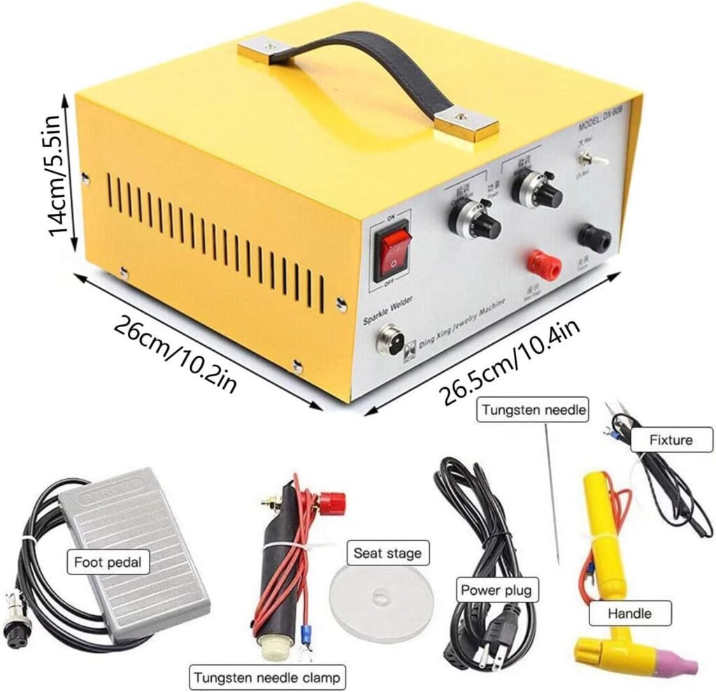 XINRISHENG Jewelry Spot Welding Machine, Pulse Sparkle Spot Welder, Handheld Spot Welder, Jewelry Welder, Welding Machine Foot Pedal Control Household