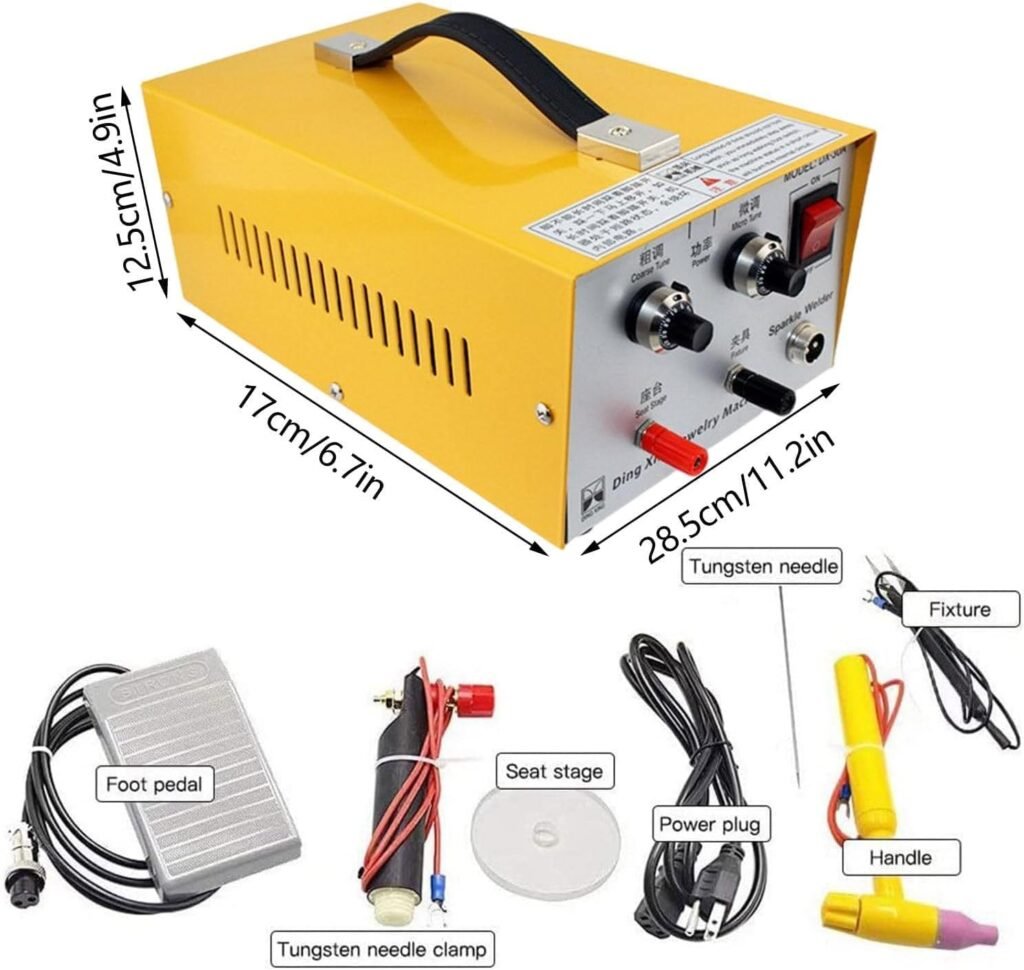 XINRISHENG Spot Welding Machine, Pulse Sparkle Spot Welder, Jewelry Pulse Welding Machine, Foot Pedal Control Household,for Gold Silver