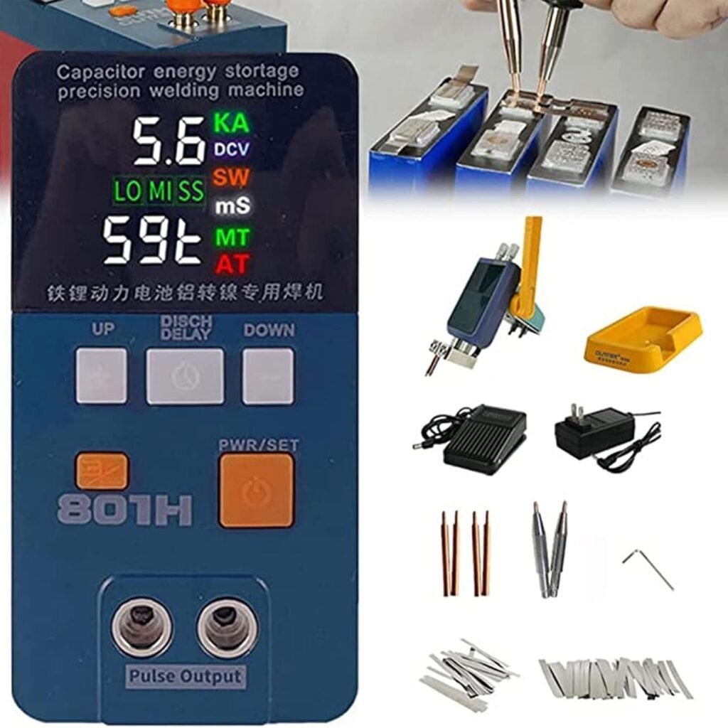 ZIJINGY Pulse Spot Welder, Cordless Spot Welder, 19.8Kw Industrial Energy Storage Battery Welder, Lithium Battery DIY Hand Soldering Pen 110V-220V