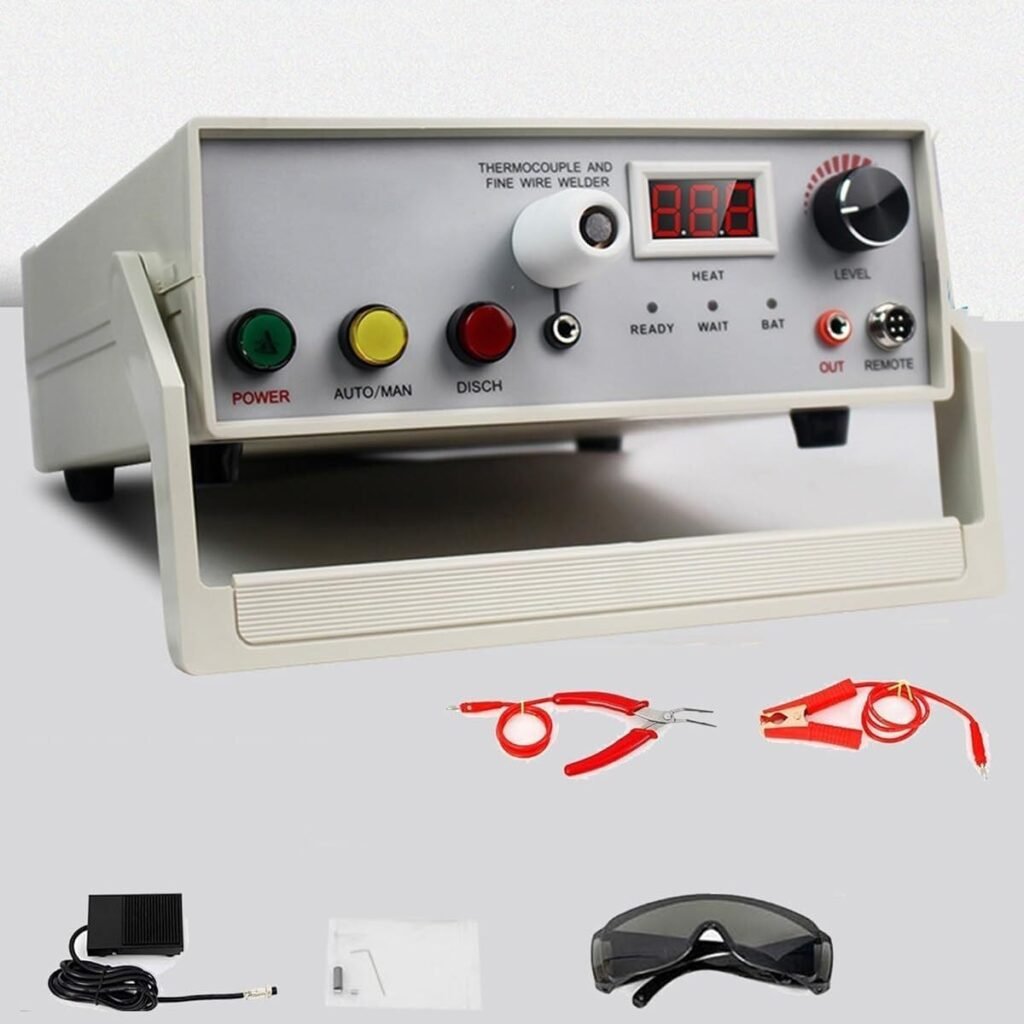 ZIJINGY Thermocouple Welding Machine Welder 0.01-3mm Pulse Spot Welder Butt Welding Machine Desktop Manual Thermocouple Welder Temperature Wire Welder Machine With Battery
