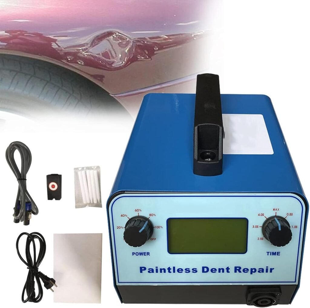 Auto Body Dents Remover Tools, Paintless Dent Puller, 1000w Dent Repair Kit Spot Welder, Auto Hail Damage Repair Dent Remover with Display, Time and Power Can Be Set