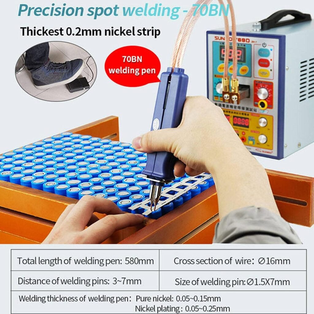 Battery Welding Machine 3,2kw Automatically Portable Mini Battery Spot Welding Machine Led Pulse Spot Welder with Soldering Iron 2 in 1 for 18650 22650 32650 Battery Battery Packs Polymer Battery CE