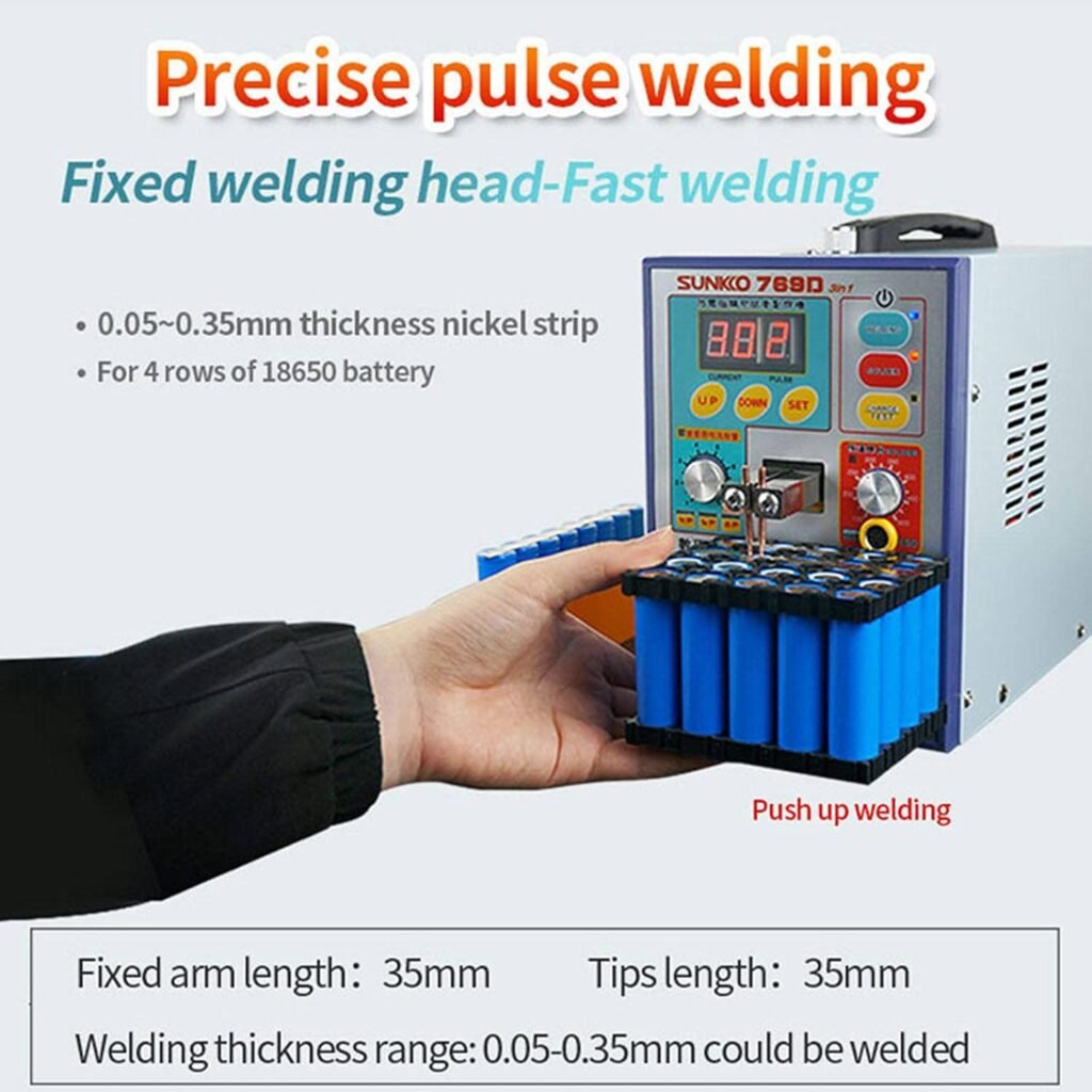 Battery Welding Machine 3,2kw Automatically Portable Mini Battery Spot Welding Machine Led Pulse Spot Welder with Soldering Iron 2 in 1 for 18650 22650 32650 Battery Battery Packs Polymer Battery CE