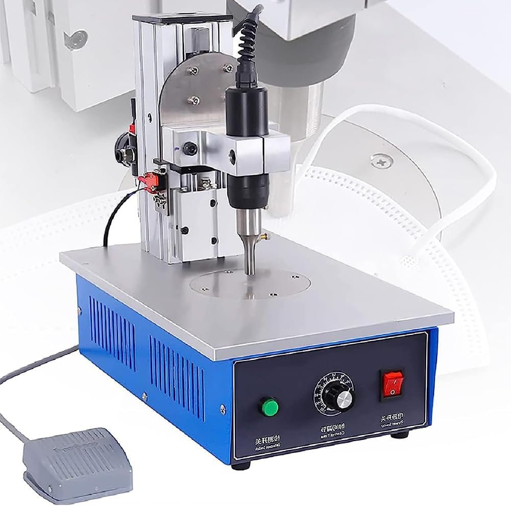 FAcoLL Ultrasonic Plastic Welding Machine, Handheld Ultrasonic Spot Welder with Electronic Pedal, Nylon Spot Welding Machine for Riveting Fabrics and Spot Welding