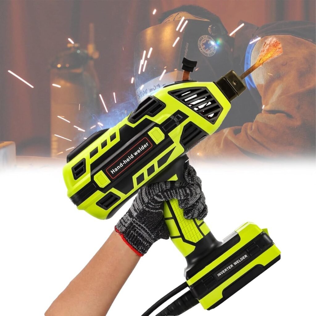 Kindevieft Portable Welder Handheld, Electric Welder Machine, ARC Hand Held Welding Machine with IGBT Inverter, fit for 3/32-1/8 Rod, Welding Machine Kit with Toolbox,Green