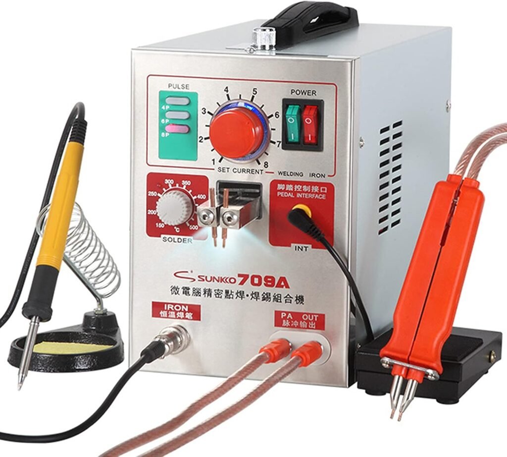 KLUFO 709A Battery Spot Welder Battery Welding Soldering Machine for 18650 Lithium-ion Battery Pack Welding 0.3mm Nickel Strip,110V