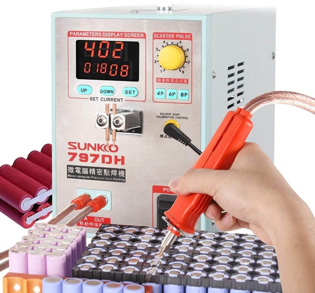 KLUFO Battery Spot Welder with Pulse  Current Display 3.8KW, Notebook and Phone Battery Precision Welding Pedal Charger, for Battery Pack 18650 14500 Lithium Batteries