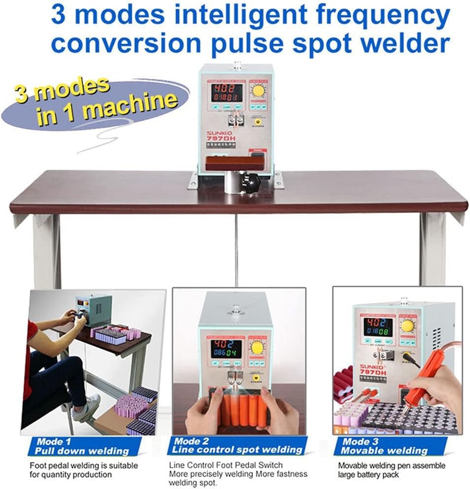 KLUFO Battery Welding Machine 3.8kW 797DH Portable Spot Welder 2 in 1 for Battery Pack 18650 16430 22650 32650 Lithium Batteries with Cooling System and Intelligent Welding Function