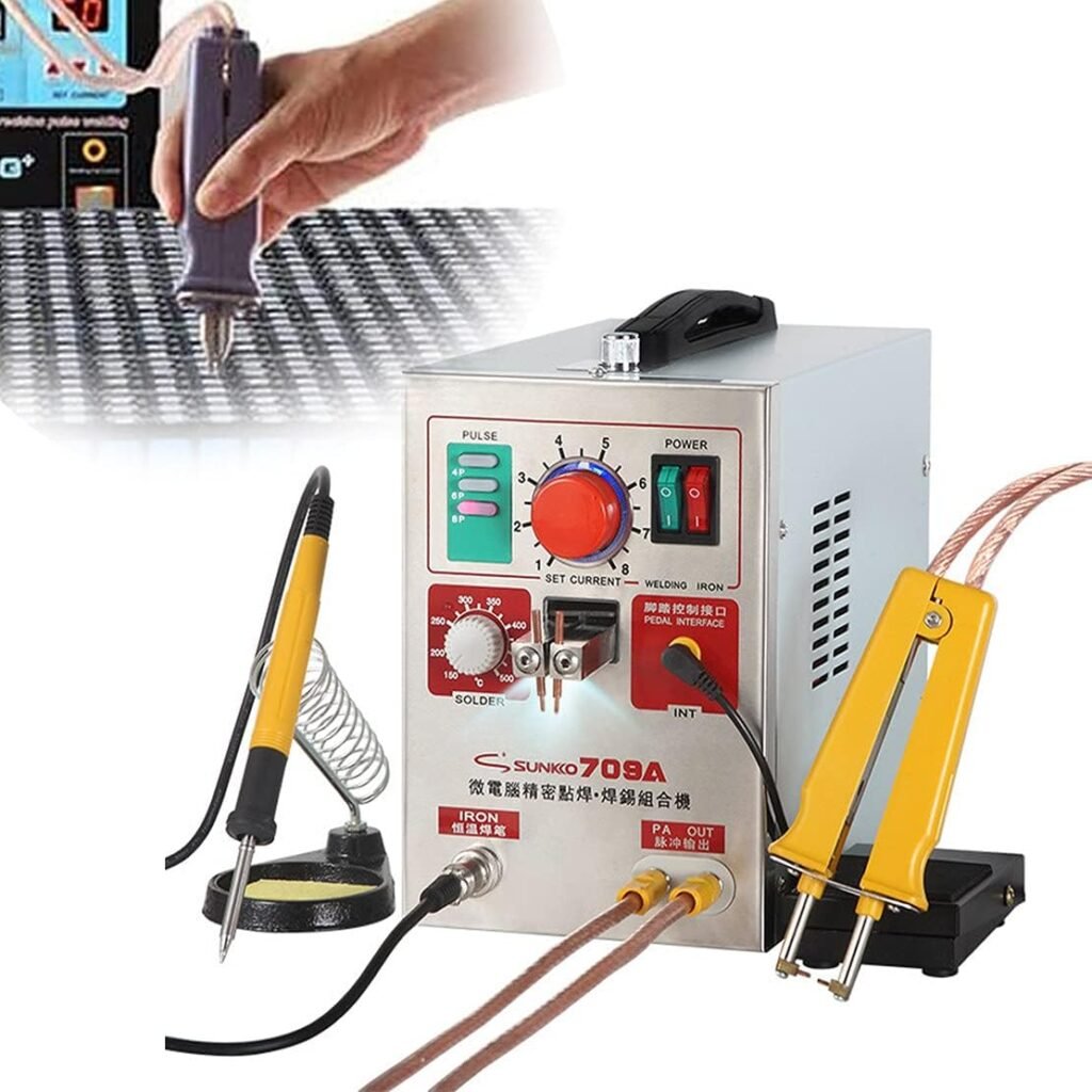 KLUFO Pulse Spot Welder 0.3mm Battery Welding Machine, High Power Handheld Pulse Spot Welding Machine for 18650 Soldering Battery Charger Tester 2.3KW