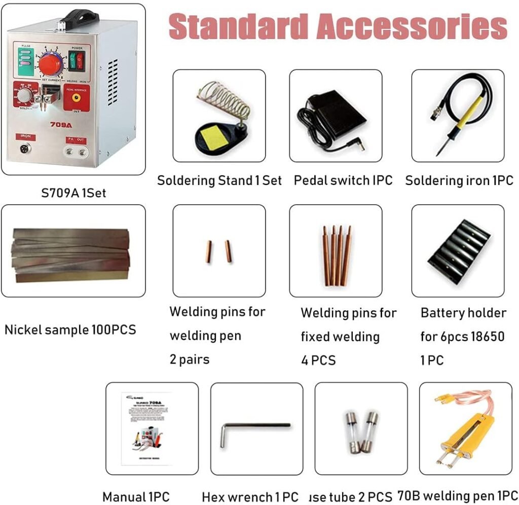 KLUFO Pulse Spot Welder 0.3mm Battery Welding Machine, High Power Handheld Pulse Spot Welding Machine for 18650 Soldering Battery Charger Tester 2.3KW