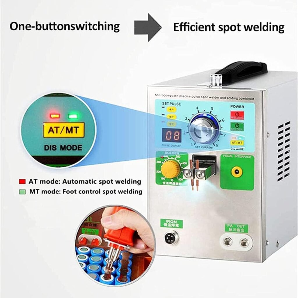KLUFO Pulse Spot Welder 709AD+ 18650 Battery Dual Welding Modes Machine, 0.3mm Battery Welding Machine for Notebook and Phone Battery Precision Welding