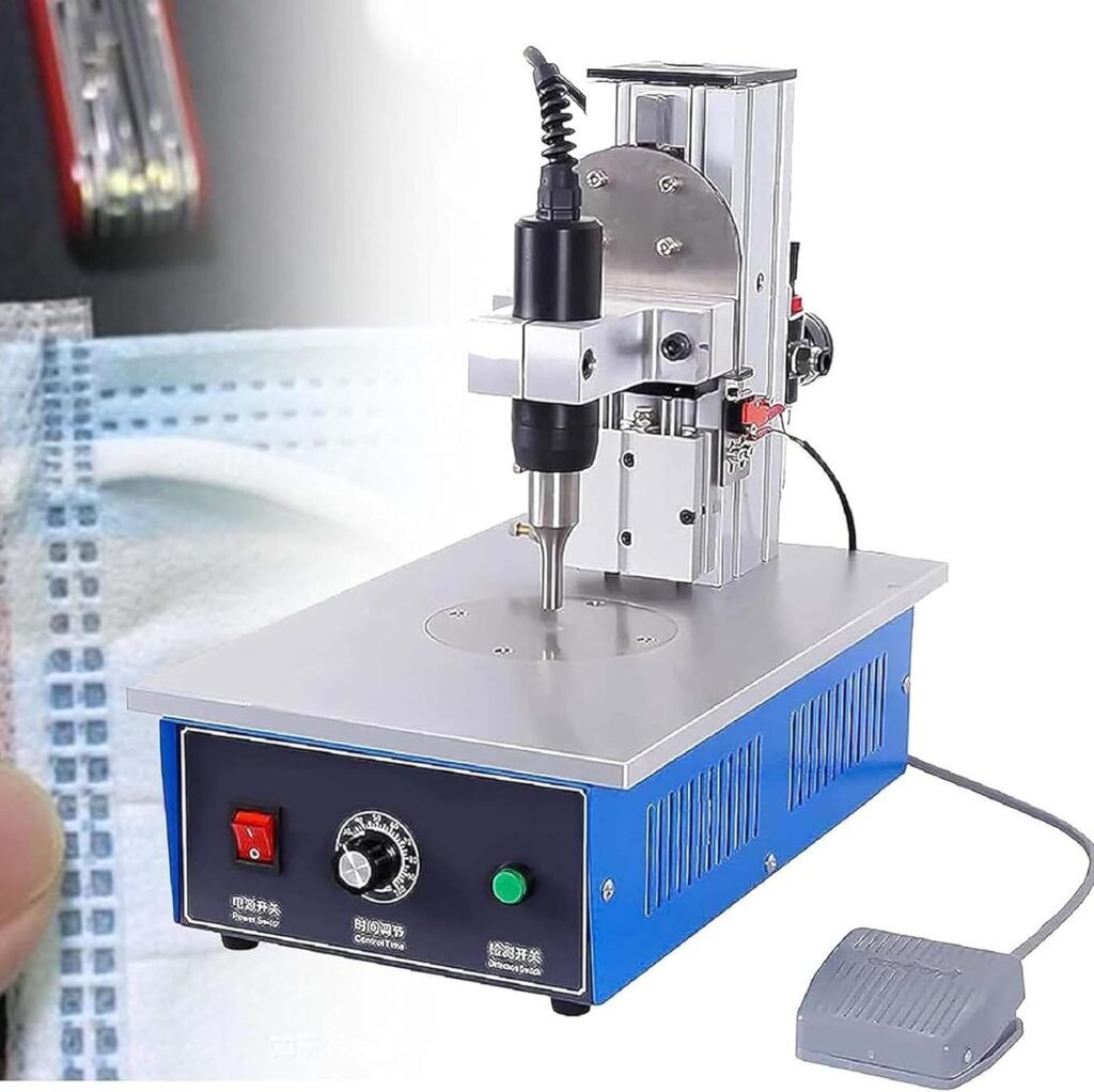 vanenferse Handheld Ultrasonic Spot Welder, 8mm Desktop Portable Plastic Welding Machine with Electronic Pedal Suitable, Nylon Riveting And Spot Welding Machine Suitable