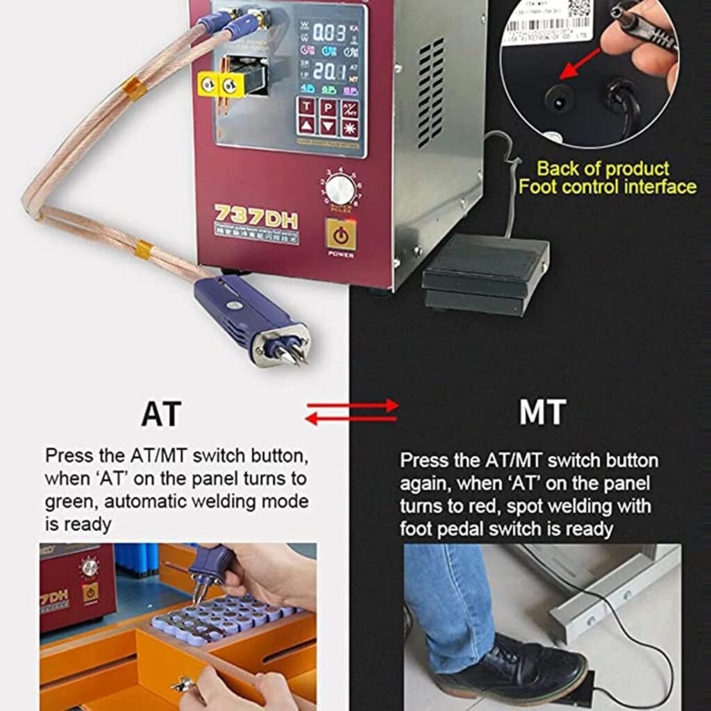 ZIJINGY Pulse Spot Welder Portable battery welding equipment is suitable for lead wire and wire welding of 18650 lithium battery pack, stainless steel, iron, nickel and other hardware parts