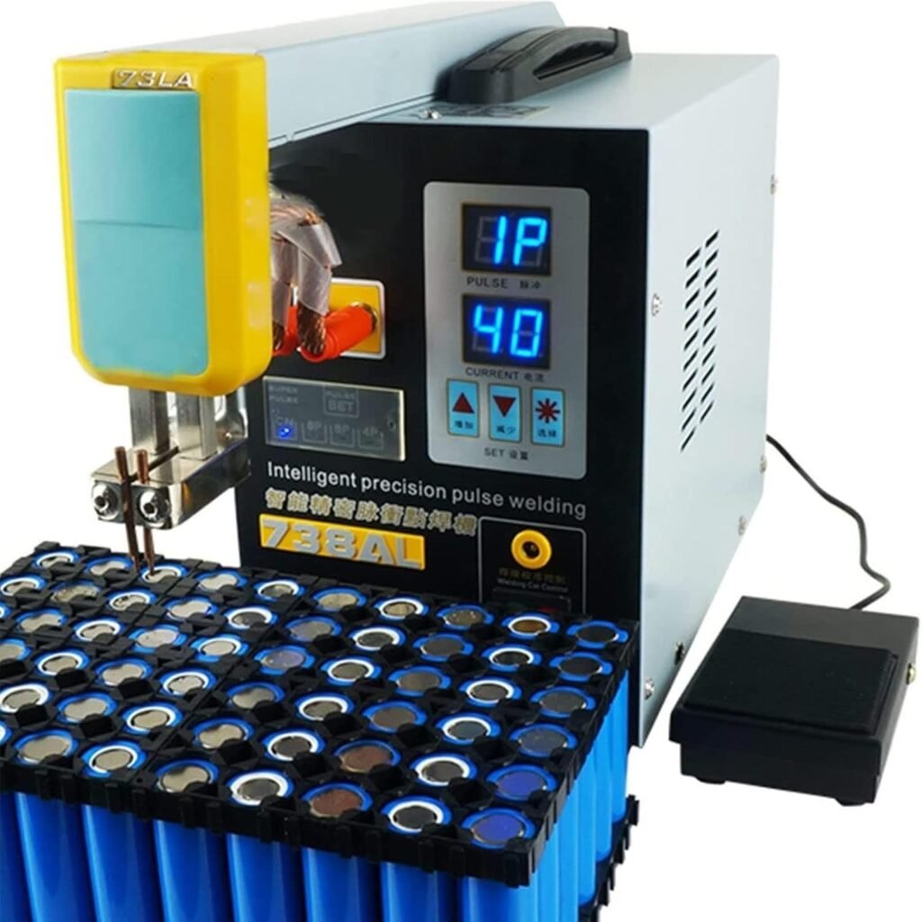 ZIJINGY Pulse Spot Welding Machine, 3.6 kW, Magnetic Removable Telescopic Arm, Cordless Spot Welder for 18650 14500 Lithium Battery Pack Buildings