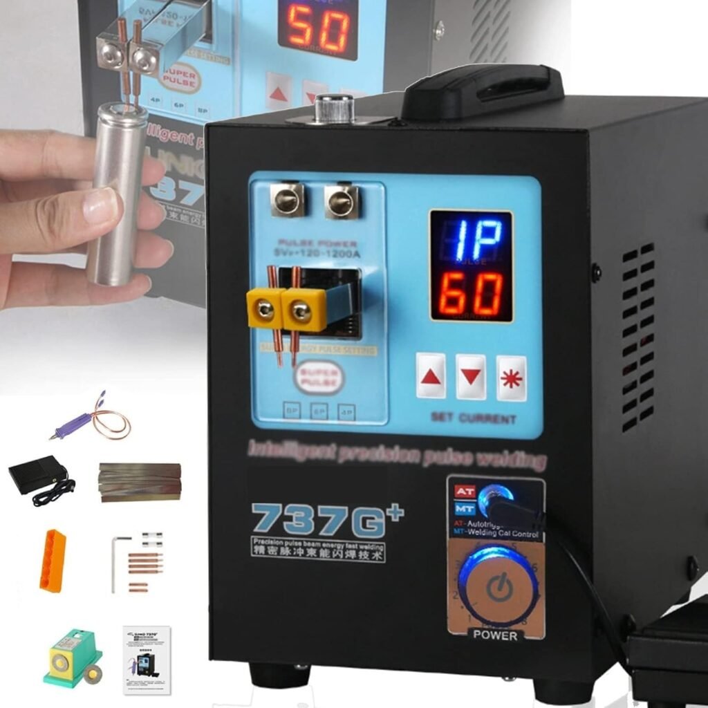 ZIJINGY Solid Battery Spot Welder,4.3 KW High Power Automatic Spot Welding Machine for 18650 Lithium Batteries Pulse Spot Welding Devices