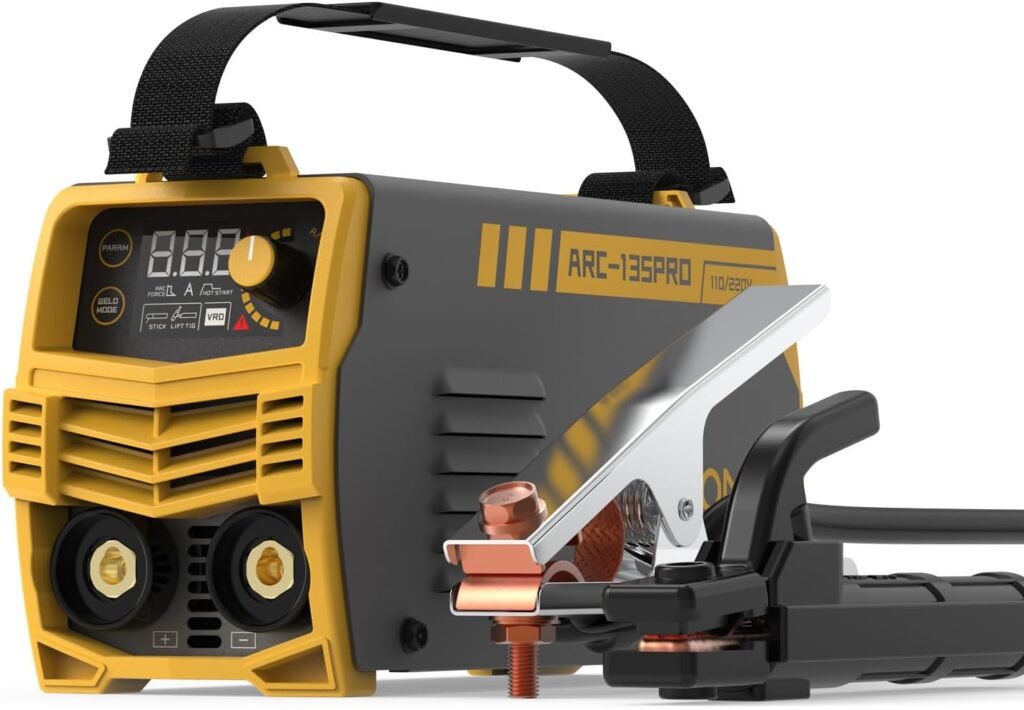 TOOLIOM 135A 110/220V Dual Voltage Stick Welder LIft TIG Welder with LCD Display Portable Welding Machine with Hot Start, Arc Force and Anti-Stick