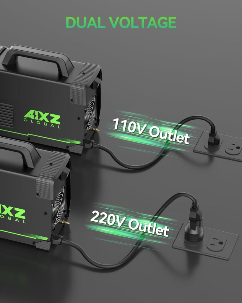AIXZGLOBAL TIG Welder 200A, High Frequency TIG/Stick 2 in 1 Welder Machine 110V/220V Dual Voltage Post Gas Function Welding Machine with IGBT Portable Welding Equipment