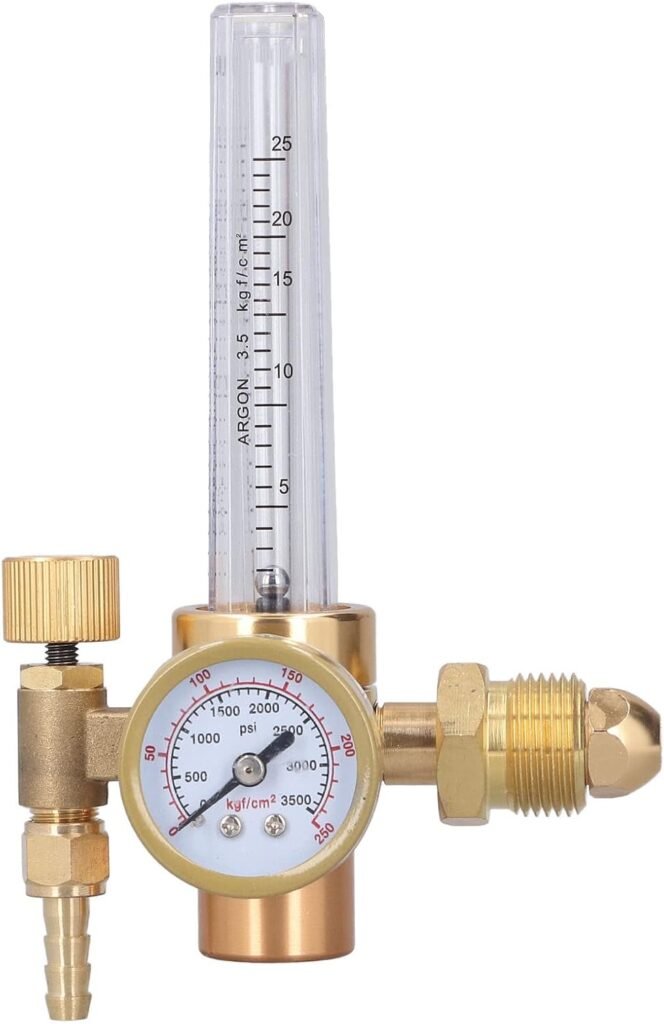 Artillery Argon Flowmeter Regulator, OBC-191 Y Welder Gas Regulator Gauge, 0-3500psi All Brass MIG Flowmeter Welding Accessory for TIG and MIG Welding