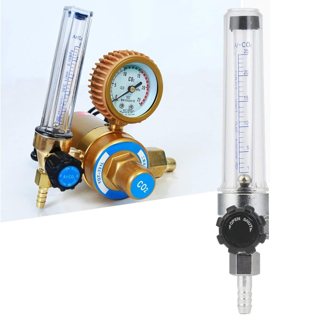 Co2 Regulator, Gas Mig Welder, Mig Welder Gas Shielding Welding Carbon Dioxide/Argon Plastic Meter Welding Tool Accessory