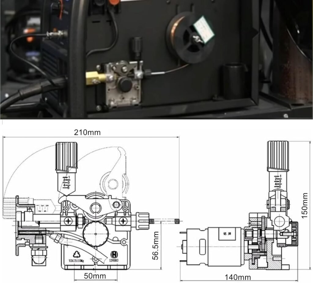DC 24V 40W Mig Welder Feeder, Welder Roll Wire Feed Motor with copper Interface Assembly Support 0.6-1.0mm wire up to 5kg welding wire, for Flux Core MIG Welder/Lift TIG/Stick 3 in 1 Welding Machine