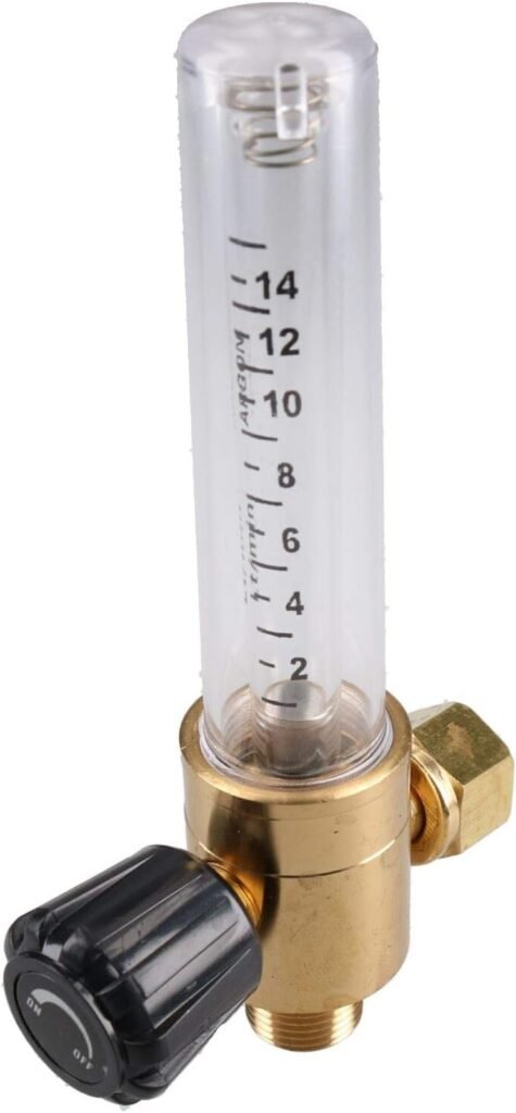 Flowmeter 0-14 LPM Welding Gas Bottle Flow Metre Gauge Welder Argon MIG