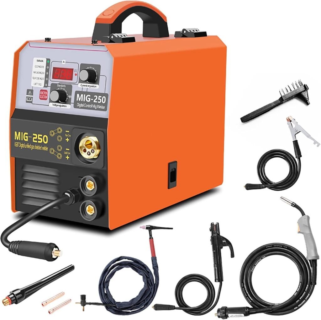HYQNG Portable MIG Welder, 3 in 1 Combo MMA/MIG/LIFT TIG Welding Machine, Flux Core Welder, MIG-520 Welder Machine, mig welding equipment