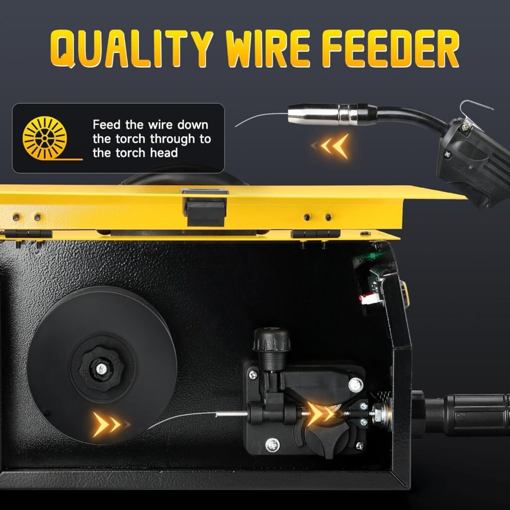 MIG Welder, 3 in 1 Flux Core Welder, MIG/Lift TIG/Stick Welding Machine 110v with Synergistic Control
