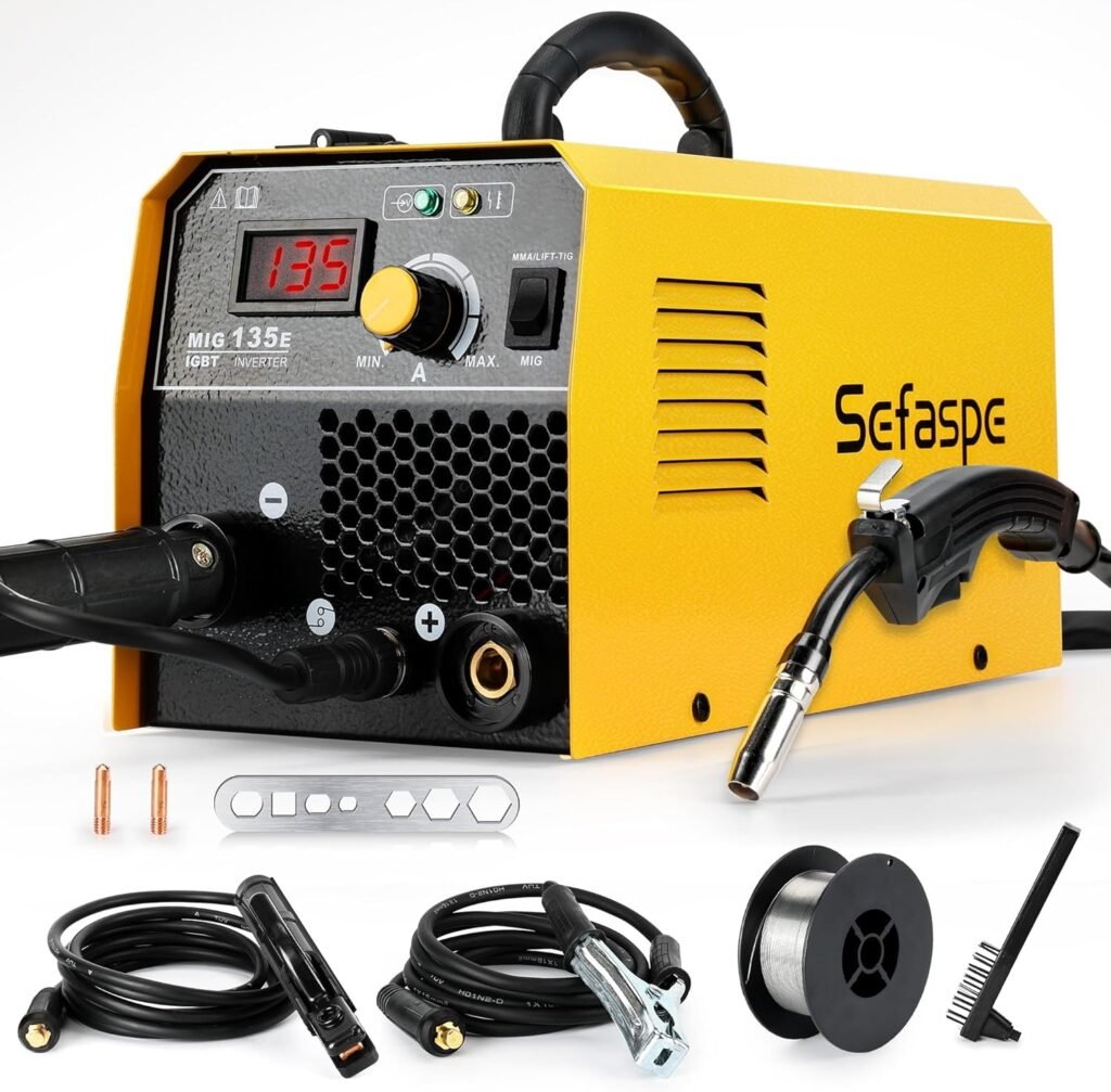 MIG Welder, 3 in 1 Flux Core Welder, MIG/Lift TIG/Stick Welding Machine 110v with Synergistic Control