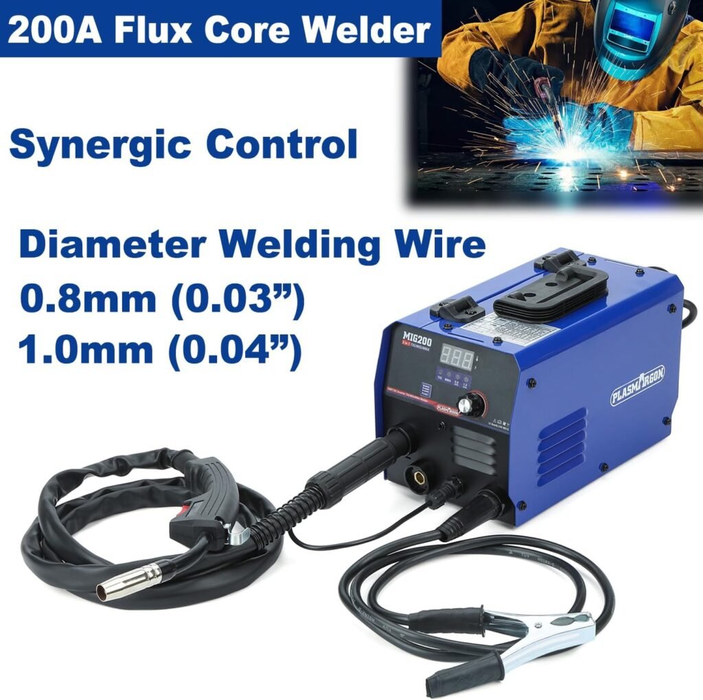 MIG Welder Flux Core Welder and Stick Welder 200A Machine Dual Voltage 110V 220V 200Amp Gasless MIG Welding ARC/MMA Lift TIG Welder Combo Machine