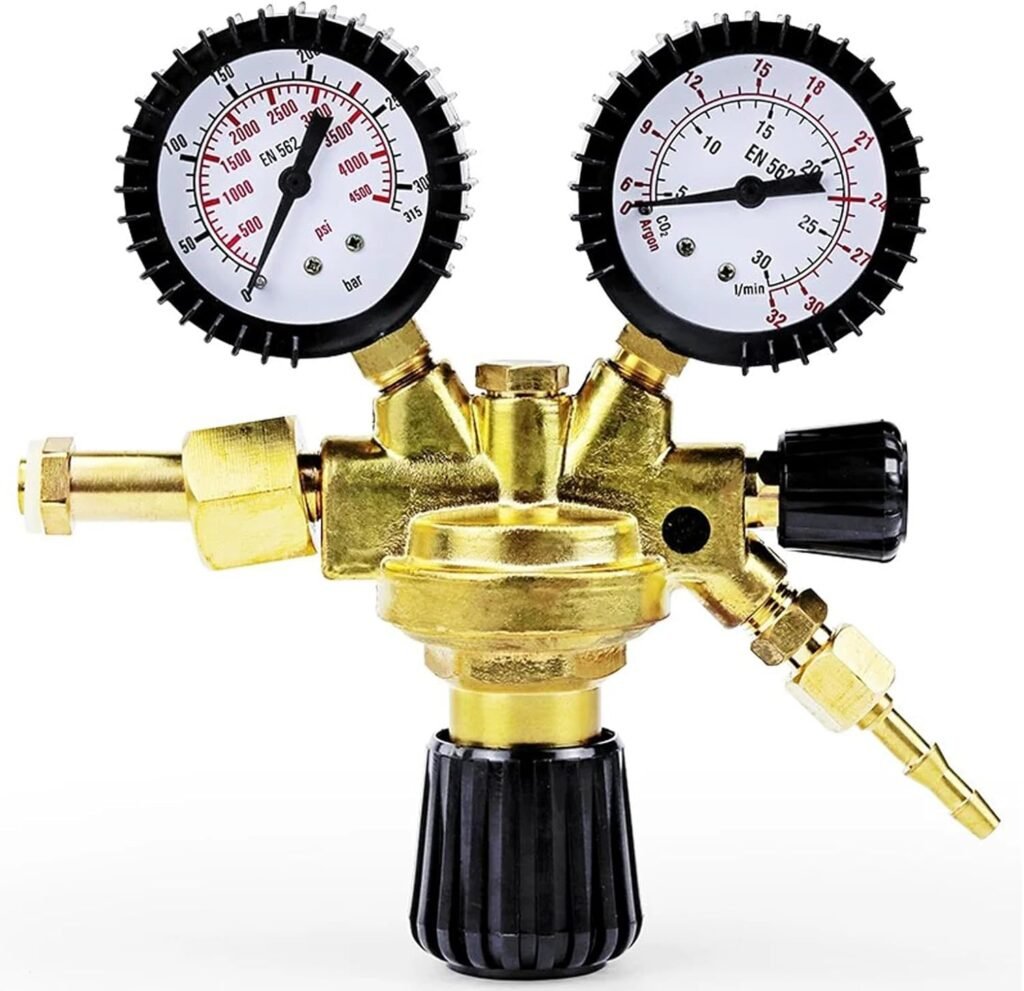 Argon CO2 Gas Bottle Welder, Industrial Welding Regulator, Double Gauge, C02 Argon Mig Tig Welding Regulator Argon CO2 Gas Bottle Welder, Industrial Welding Regulator, Double Gauge, C02 Argon Mig Tig Welding Regulator