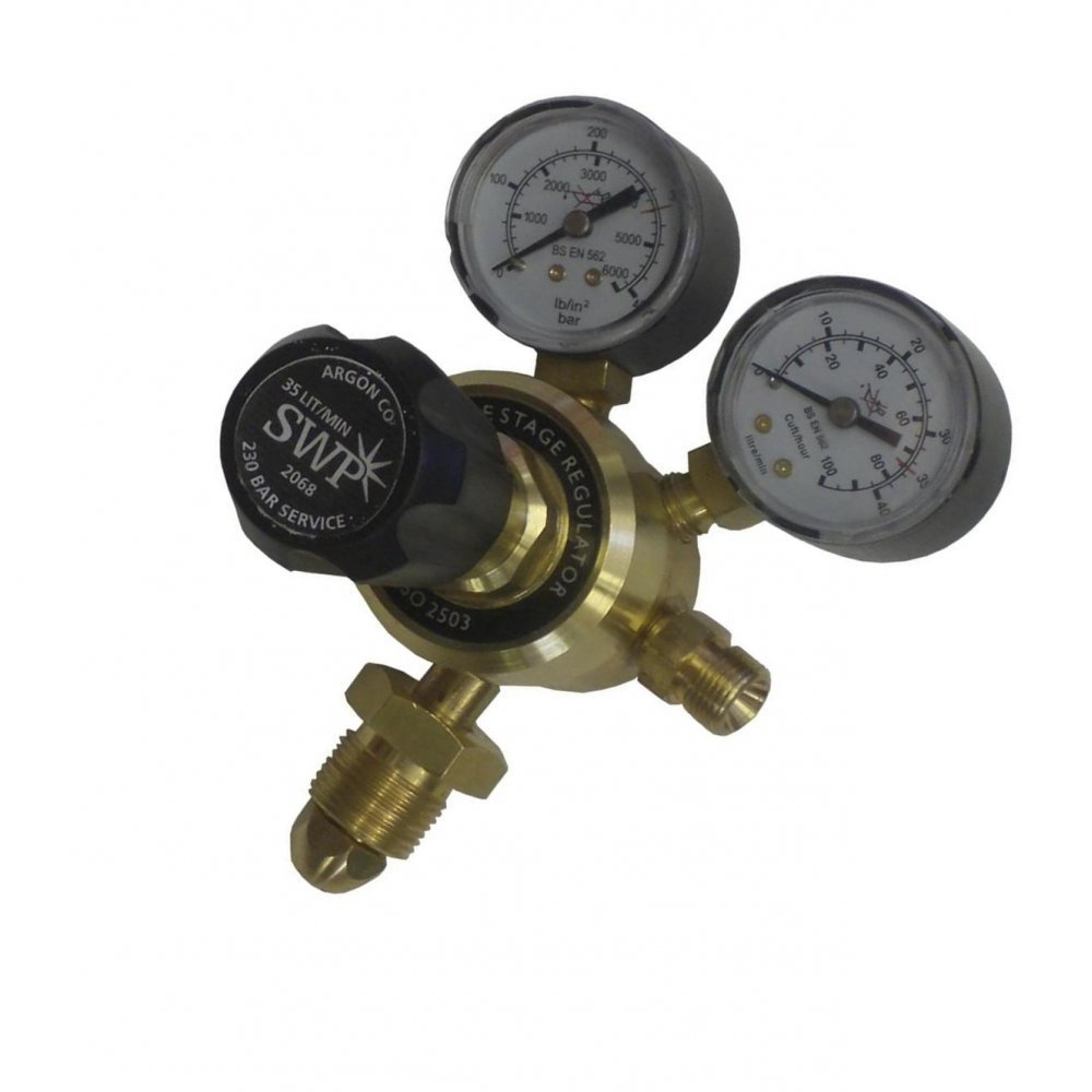 Argon CO2 Gas Bottle Welder Welding Regulator Twin 2 Gauge Single Stage C02