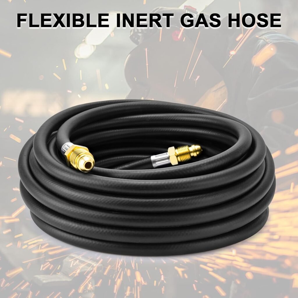 Argon Hose, Welding Gas Hose 30FT 5/8X18 Male Inert for MIG TIG Welding Flowmeter Regulator Adapter Hose, Black
