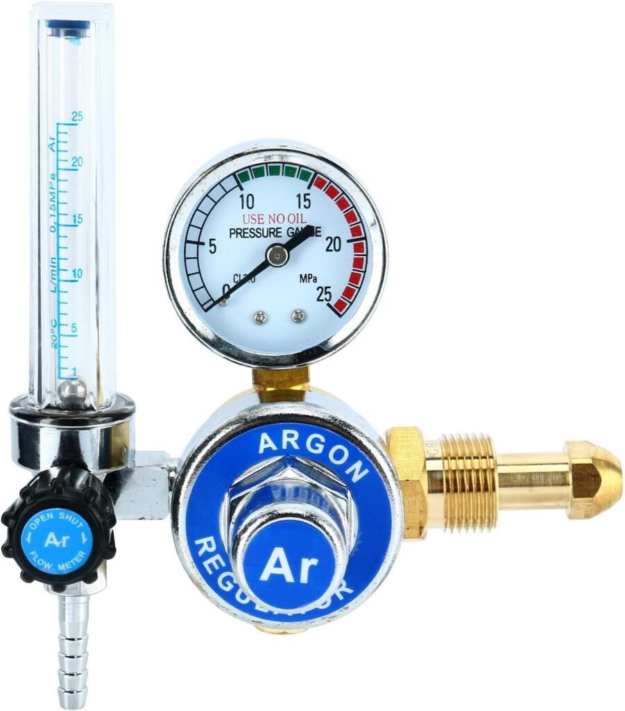Argon Regulator with Flowmeter TIG Welder MIG Welding CO2 Regulator 0 to 25 L/MIN - 0 to 25 MPA Pressure Gauge CGA580 Inlet Connection Gas Welder Welding Regulator with Built-in Flow Meter Argon Regulator with Flowmeter TIG Welder MIG Welding CO2 Regulator 0 to 25 L/MIN - 0 to 25 MPA Pressure Gauge CGA580 Inlet Connection Gas Welder Welding Regulator with Built-in Flow Meter