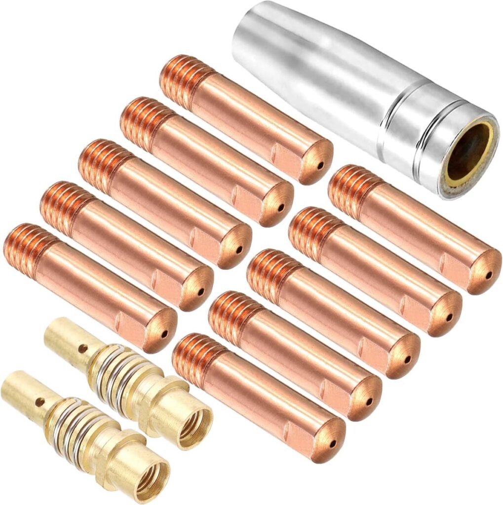 EATBALE MB15 15AK Nozzles Contact Tips Holders MIG Welder Consumable, Contact Tip 1.0mm M6, Tips Holder Difuser, Nozzles, Welding Gun Accessories for MB15 15AK MIG/MAG Welding Torch (13Pcs)
