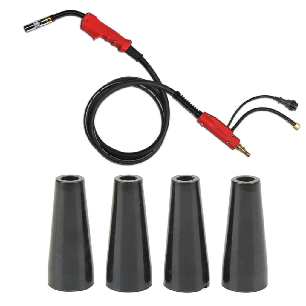 Flux Core Gasless Nozzle for Electric Welding 63582 Flux 125 Welder, 4Pcs Gasless Fluxed Cored Nozzle, Self Protection Welding Parts, 100L MIG Welder Accessories