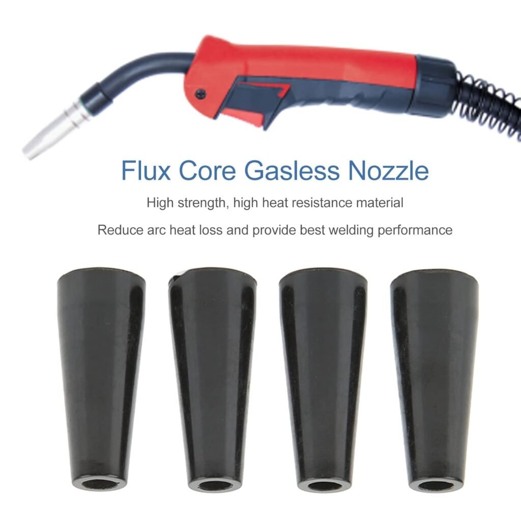 Flux Gasless Nozzle, 4 Pack MIG Nozzle Welder Part, Compatible with MIG Welding Torch 100L