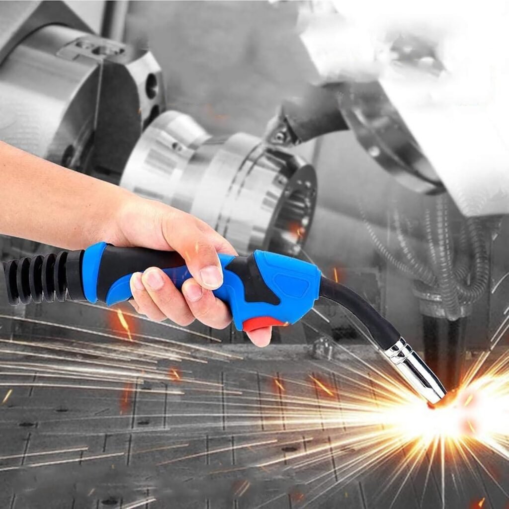 MIG Welding Torch, 180A MIG Gas Shielded Welding Torch MB15AK Euro Standard Fitting Connector 3.8M, Lightweight MIG Welder forHandling