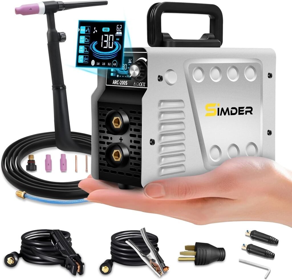 SSIMDER Stick/Lift TIG 2-in-1 Portable Welder Dual Voltage Welder 110V/220V | IGBT Inverter Tech  Hot Start/Anti-Stick | Home DIY, Metal Fabrication | Garage/Worksite Use | with the WP17 TIG torch