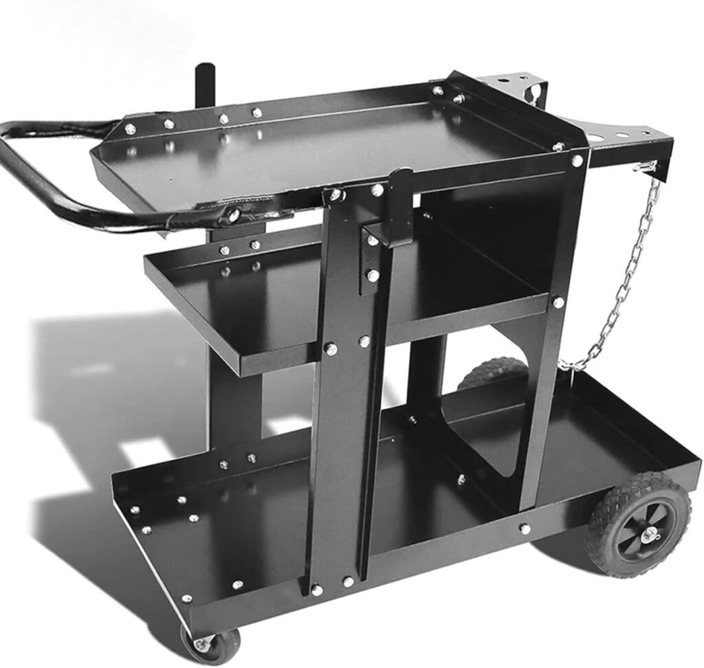 Welding Carts for Mig Welder Cart Welding Table Top Welding Cabinet Miller Welding Machine Welding Equipment Plasma Cutter Durable Cart 400 Lbs Capacity Gas Bottle Storage