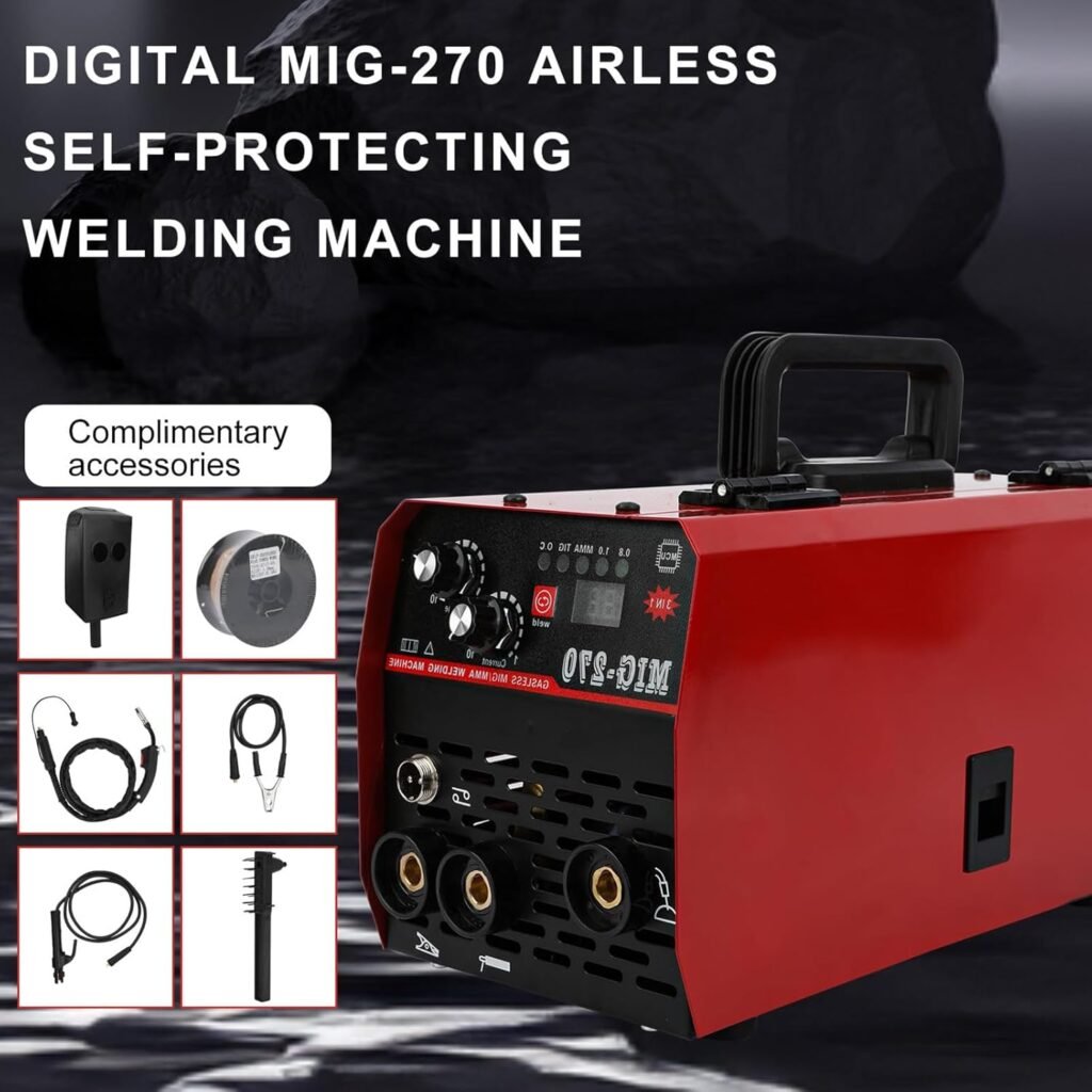 Welding Machine MIG TIG MMA Inverter Welder 220V IGBT Gasless Self-Protecting 30-270A Adjustable Stick Welder with Mask, Dual Voltage Compatible Welding Machine MIG TIG MMA Inverter Welder 220V IGBT Gasless Self-Protecting 30-270A Adjustable Stick Welder with Mask, Dual Voltage Compatible